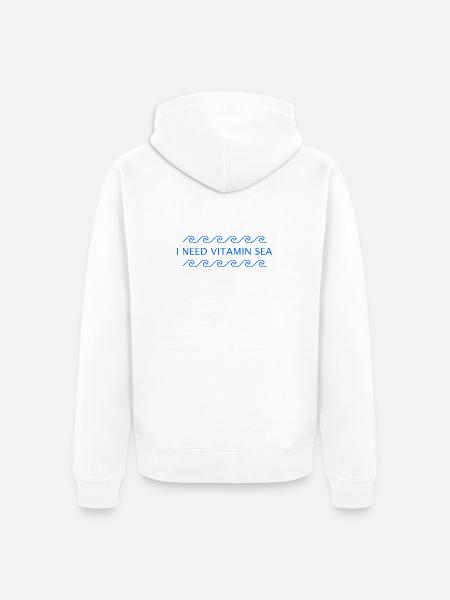 I Need Vitamin Sea - Unisex Premium Bio Zip Hoodie - Weiß