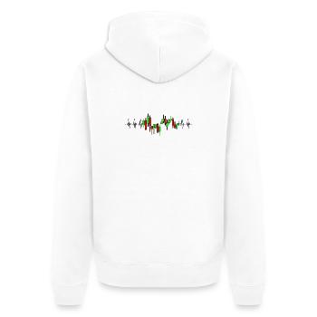 Trader Herzschlag Aktien Krypto Diagramm - Unisex Premium Bio Zip Hoodie - Weiß - Hinten - Thijin (182cm)
