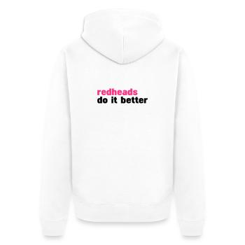 Rothaarigen es besser (Rothaarigen es besser) - Unisex Premium Bio Zip Hoodie - Weiß - Hinten - Thijin (182cm)