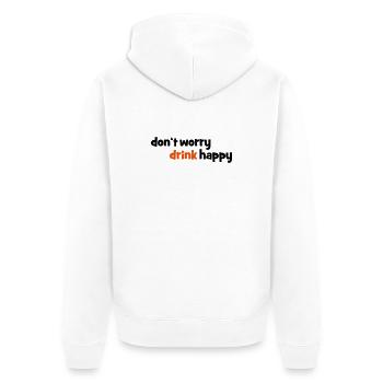 2541614 14566562 drink - Unisex Premium Organic Zip Hoodie - white - Back - Thijin (182cm)