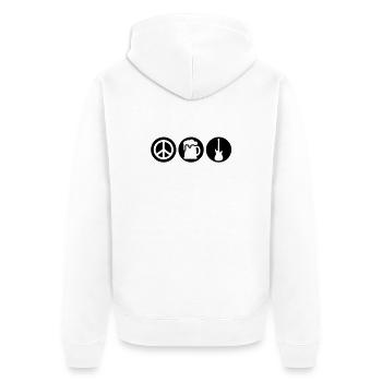 Peace | Beer | Rock | Frieden | Bier | Rock & Roll - Veste à capuche bio Premium Unisexe - blanc - Dos - Thijin (182cm)