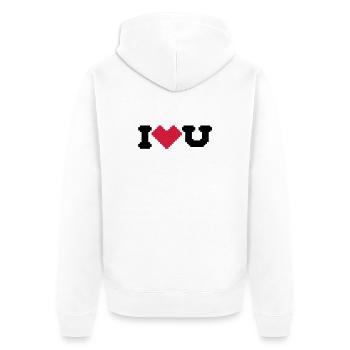 i love u - Unisex Premium Bio Zip Hoodie - Weiß - Hinten - Thijin (182cm)