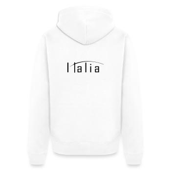 Italia - Unisex Premium Organic Zip Hoodie - white - Back - Thijin (182cm)