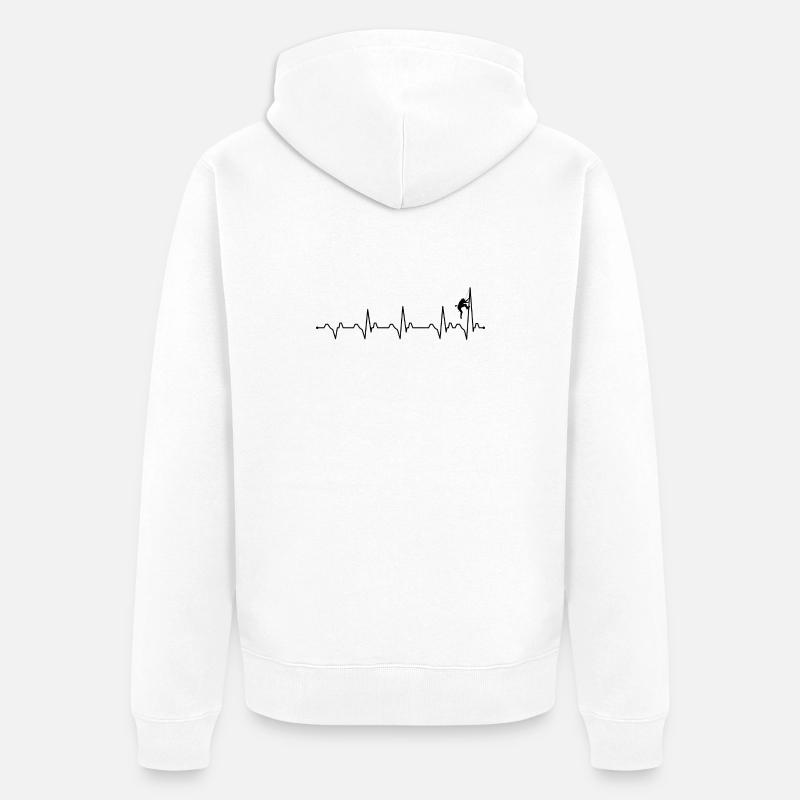 Escalade à battement de cœur - Veste à capuche bio Premium Unisexe - blanc