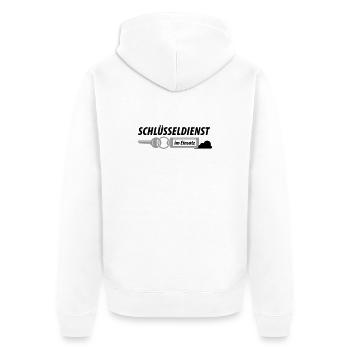Schlüsseldienst im Einsatz - Unisex Premium Bio Zip Hoodie - Weiß - Hinten - Thijin (182cm)