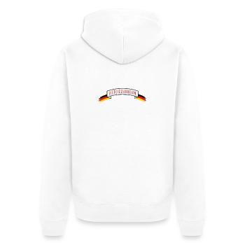 Amateur de bière avec drapeau DE - Veste à capuche bio Premium Unisexe - blanc - Dos - Thijin (182cm)