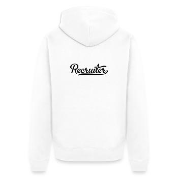 Recruiter - Unisex Premium Organic Zip Hoodie - white - Back - Thijin (182cm)