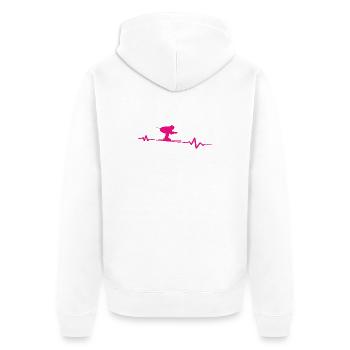Rythme cardiaque Skier Passion Cardiogramme - Veste à capuche bio Premium Unisexe - blanc - Dos - Thijin (182cm)