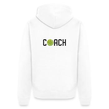 Tennis-Coach - Unisex Premium Bio Zip Hoodie - Weiß - Hinten - Thijin (182cm)