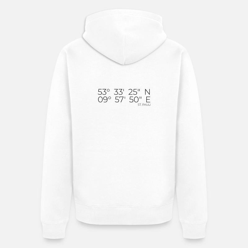 Coordonnées St. Pauli Hambourg - Veste à capuche bio Premium Unisexe - blanc