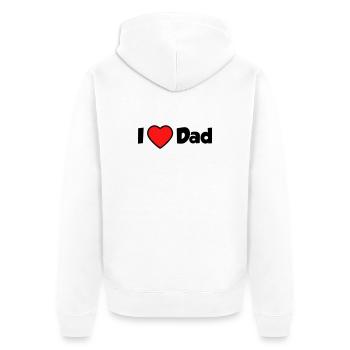 I love Dad - Unisex Premium Bio Zip Hoodie - Weiß - Hinten - Thijin (182cm)