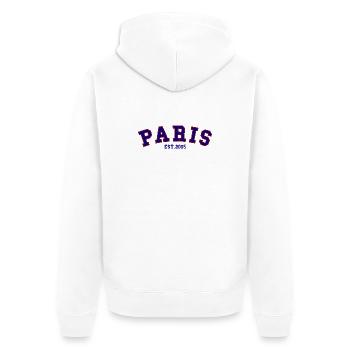 PARIS_EST_2005 - Unisex Premium Bio Zip Hoodie - Weiß - Hinten - Thijin (182cm)