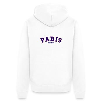 PARIS_EST_1985 - Unisex Premium Bio Zip Hoodie - Weiß - Hinten - Thijin (182cm)