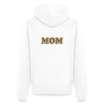 MOM Leopard Print Muster - Unisex Premium Bio Zip Hoodie - Weiß - Hinten - Thijin (182cm)