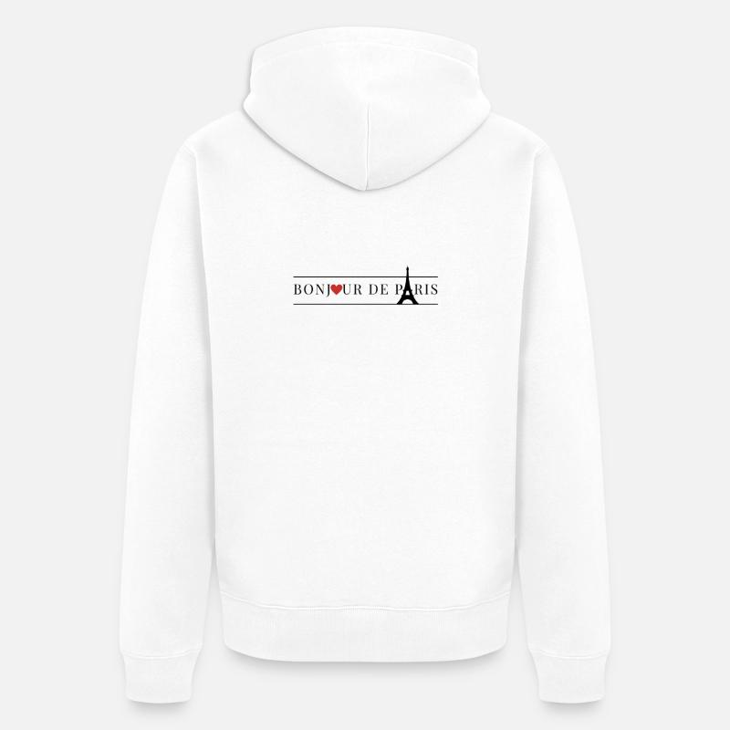 Paris Frankreich Eiffelturm - Unisex Premium Bio Zip Hoodie - Weiß