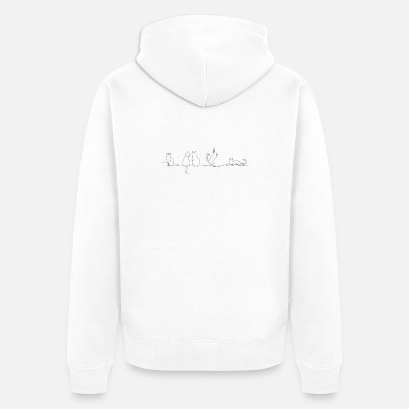 Chat chat chat - Veste à capuche bio Premium Unisexe - blanc