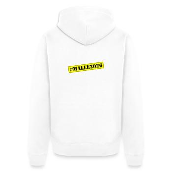 Malle 2026 - Veste à capuche bio Premium Unisexe - blanc - Dos - Thijin (182cm)