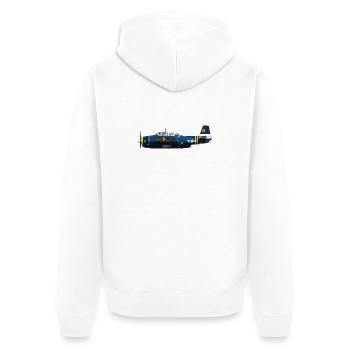 TBF Avenger - Unisex Premium Bio Zip Hoodie - Weiß - Hinten - Thijin (182cm)