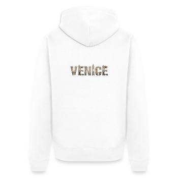 Venice Typography with Historic Architecture - Unisex Premium Organic Zip Hoodie - white - Back - Thijin (182cm)