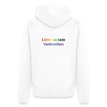 Love Is Not a Crime – Rainbow Statement - Unisex Premium Organic Zip Hoodie - white - Back - Thijin (182cm)