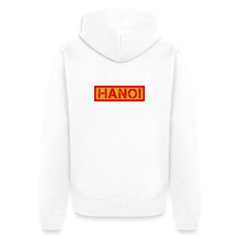 Logo vieilli d’I-HANOI - Veste à capuche bio Premium Unisexe - blanc - Dos - Thijin (182cm)