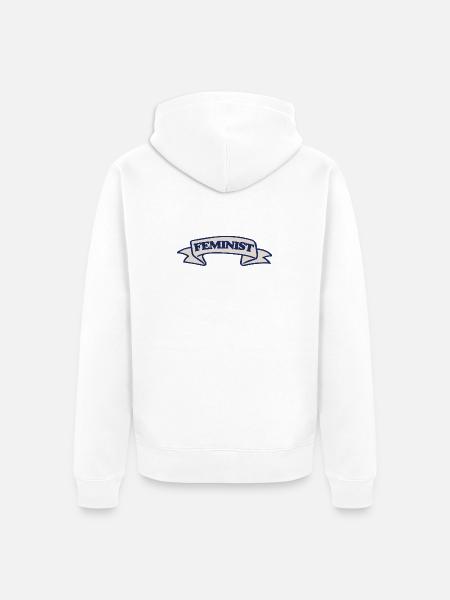 Feministisches Wappen-Banddesign - Unisex Premium Bio Zip Hoodie - Weiß