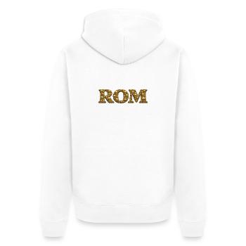 Golden Skull Font ROME - Unisex Premium Organic Zip Hoodie - white - Back - Thijin (182cm)