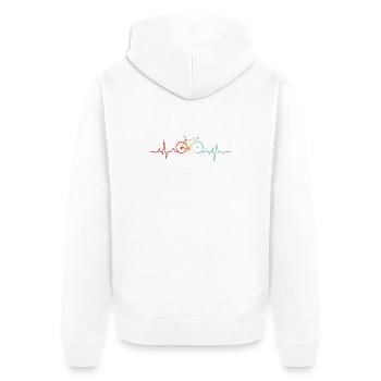 Bicycle Heartbeat vintage - Veste à capuche bio Premium Unisexe - blanc - Dos - Thijin (182cm)
