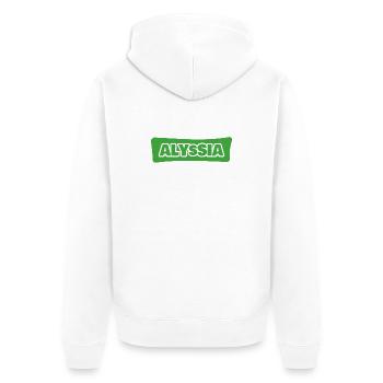 Gift for Alyssia - Unisex Premium Organic Zip Hoodie - white - Back - Thijin (182cm)