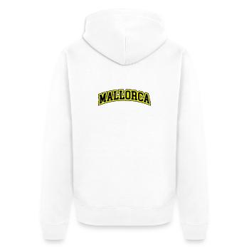 Mallorca Schriftzug - Unisex Premium Bio Zip Hoodie - Weiß - Hinten - Thijin (182cm)