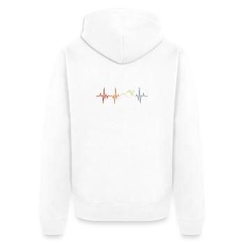 Mountain Biker Heart Line Vintage Look - Unisex Premium Organic Zip Hoodie - white - Back - Thijin (182cm)