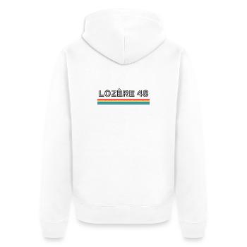 Lozere 48 T-Shirt Cadeau Humour - Veste à capuche bio Premium Unisexe - blanc - Dos - Thijin (182cm)