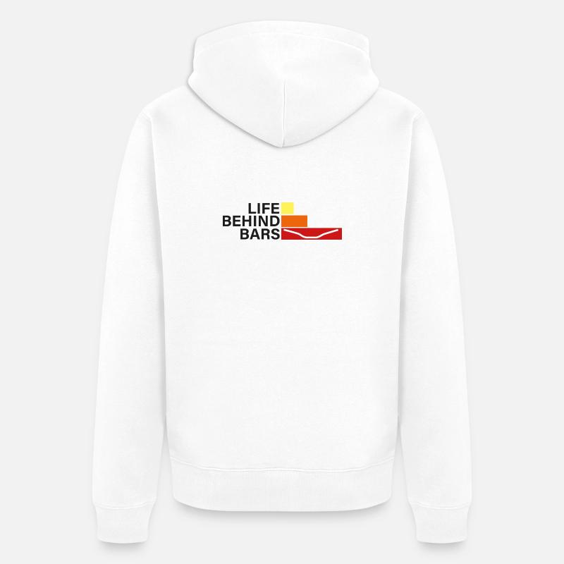LEBEN HINTER GITTERN Leben hinter Hanteln - Unisex Premium Bio Zip Hoodie - Weiß