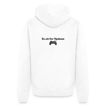 Zu alt für Updates - Unisex Premium Bio Zip Hoodie - Weiß - Hinten - Thijin (182cm)