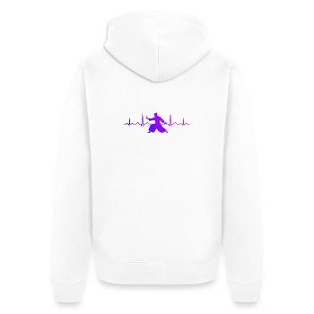 Selbstverteidigung Geschenk für der Aikido-Schüler - Unisex Premium Bio Zip Hoodie - Weiß - Hinten - Thijin (182cm)