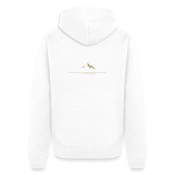 Silent Peak Beige - Unisex Premium Bio Zip Hoodie - Weiß - Hinten - Thijin (182cm)