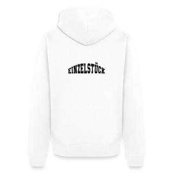 Einzelstück - Unisex Premium Bio Zip Hoodie - Weiß - Hinten - Thijin (182cm)