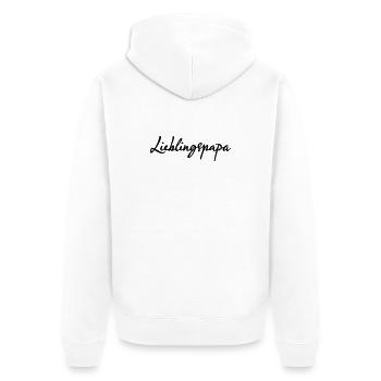 Lieblingspapa Spruch Vater Shirt - Unisex Premium Bio Zip Hoodie - Weiß - Hinten - Thijin (182cm)