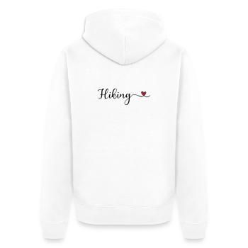 Hiking Heart Typography - Unisex Premium Organic Zip Hoodie - white - Back - Thijin (182cm)