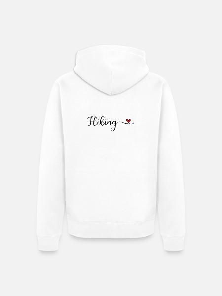 Wanderherz-Typografie - Unisex Premium Bio Zip Hoodie - Weiß