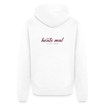Heute mal keine Kernaussage - Unisex Premium Bio Zip Hoodie - Weiß - Hinten - Thijin (182cm)