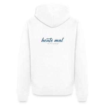 Heute mal keine Kernaussage - Unisex Premium Bio Zip Hoodie - Weiß - Hinten - Thijin (182cm)
