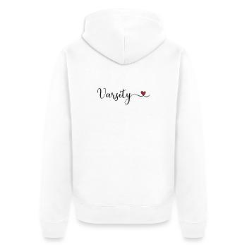 Varsity Heart Design - Unisex Premium Organic Zip Hoodie - white - Back - Thijin (182cm)