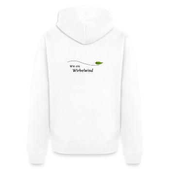 Wie ein Wirbelwind - Unisex Premium Bio Zip Hoodie - Weiß - Hinten - Thijin (182cm)