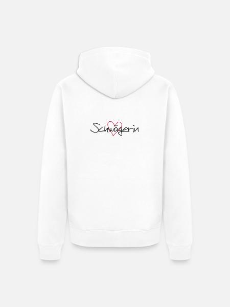 Schwägerin Herz Geschenk Junggesellenabschied - Unisex Premium Bio Zip Hoodie - Weiß
