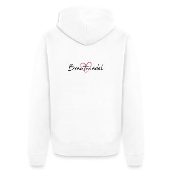 Brautmädel Herz Junggesellinnenabschied - Unisex Premium Bio Zip Hoodie - Weiß - Hinten - Thijin (182cm)