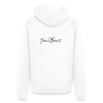 Team Braut Herz Junggesellinnenabschied - Unisex Premium Bio Zip Hoodie - Weiß - Hinten - Thijin (182cm)