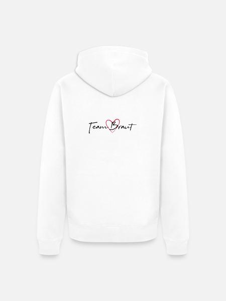 Team Bride Heart Hen Party - Unisex Premium Organic Zip Hoodie - white
