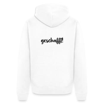 geschafft Ziel erreicht Geschenkidee Prfung Abi - Unisex Premium Bio Zip Hoodie - Weiß - Hinten - Thijin (182cm)
