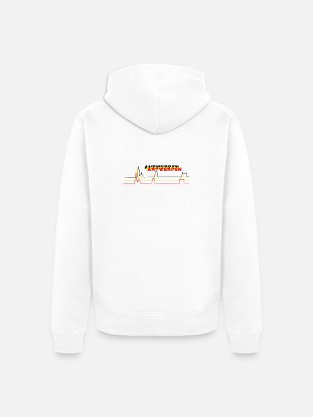 Antwerpen, Belgium, tricolore Skyline - Uniseks Premium bio ziphoodie - wit